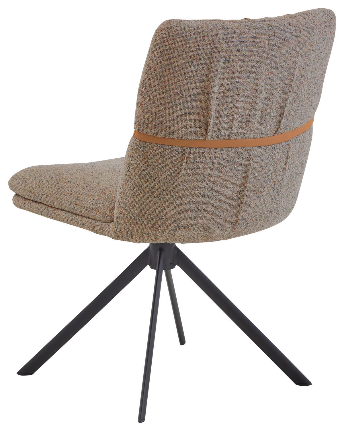 STUHL  Beinauswahl, Stoffauswahl, Sitzfläche 360° drehbar, automatische Rückholfunktion Mikrofaser  Kupferfarben, Grau  - Schwarz/Grau, Design, Textil/Metall (49/86/63cm) - Valdera
