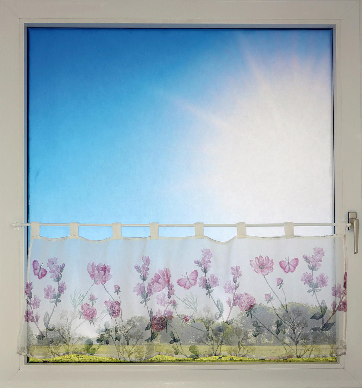 KURZGARDINE   140/49 cm   - Pink/Weiß, Basics, Textil (140/49cm)