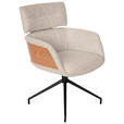 ARMLEHNSTUHL  Wippfunktion, Sitzfläche 360° drehbar, automatische Rückholfunktion Webstoff  - Taupe/Eichefarben, Design, Holz/Textil (62/92/66cm) - Dieter Knoll