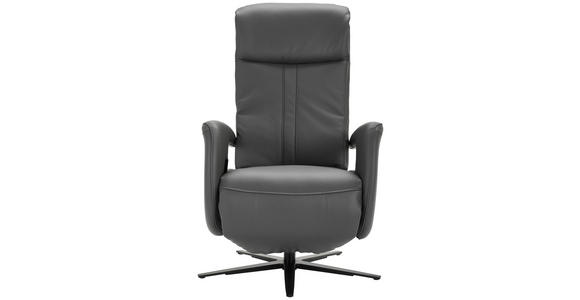 RELAXSESSEL in Leder Anthrazit  - Anthrazit/Schwarz, Design, Leder/Metall (71/112/83cm) - Dieter Knoll