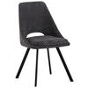 STUHL Teddystoff Dunkelgrau Pappel Sperrholz  - Dunkelgrau/Schwarz, MODERN, Holz/Textil (46/85,5/58cm) - MID.YOU