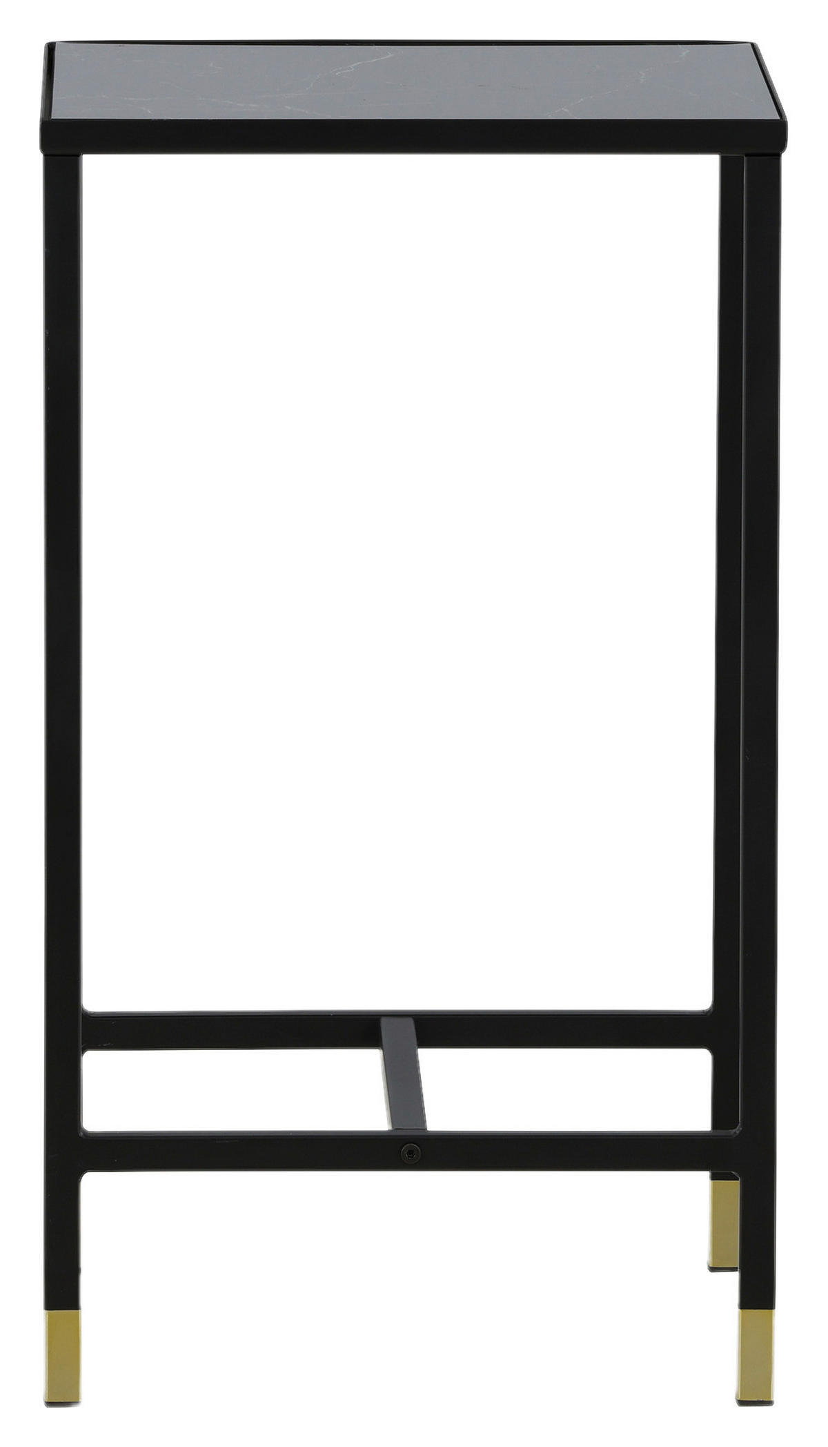 BEISTELLTISCH 40/40/70 cm Schwarz, Messingfarben quadratisch  - Messingfarben/Schwarz, Design, Glas/Metall (40/40/70cm) - Livetastic