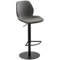 BARHOCKER Webstoff Anthrazit, Schwarz Stahl Sitzfläche 360° drehbar, abwischbar  - Anthrazit/Schwarz, Design, Textil/Metall (46/84,5-109,5/50cm) - Novel