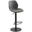 BARHOCKER Webstoff Anthrazit, Schwarz Stahl Sitzfläche 360° drehbar, abwischbar  - Anthrazit/Schwarz, Design, Textil/Metall (46/84,5-109,5/50cm) - Novel