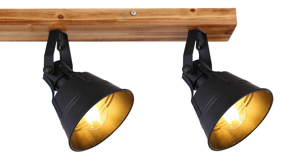 STRAHLER Günther 82/24 cm   - Goldfarben/Schwarz, Natur, Holz/Metall (82/24cm) - Globo