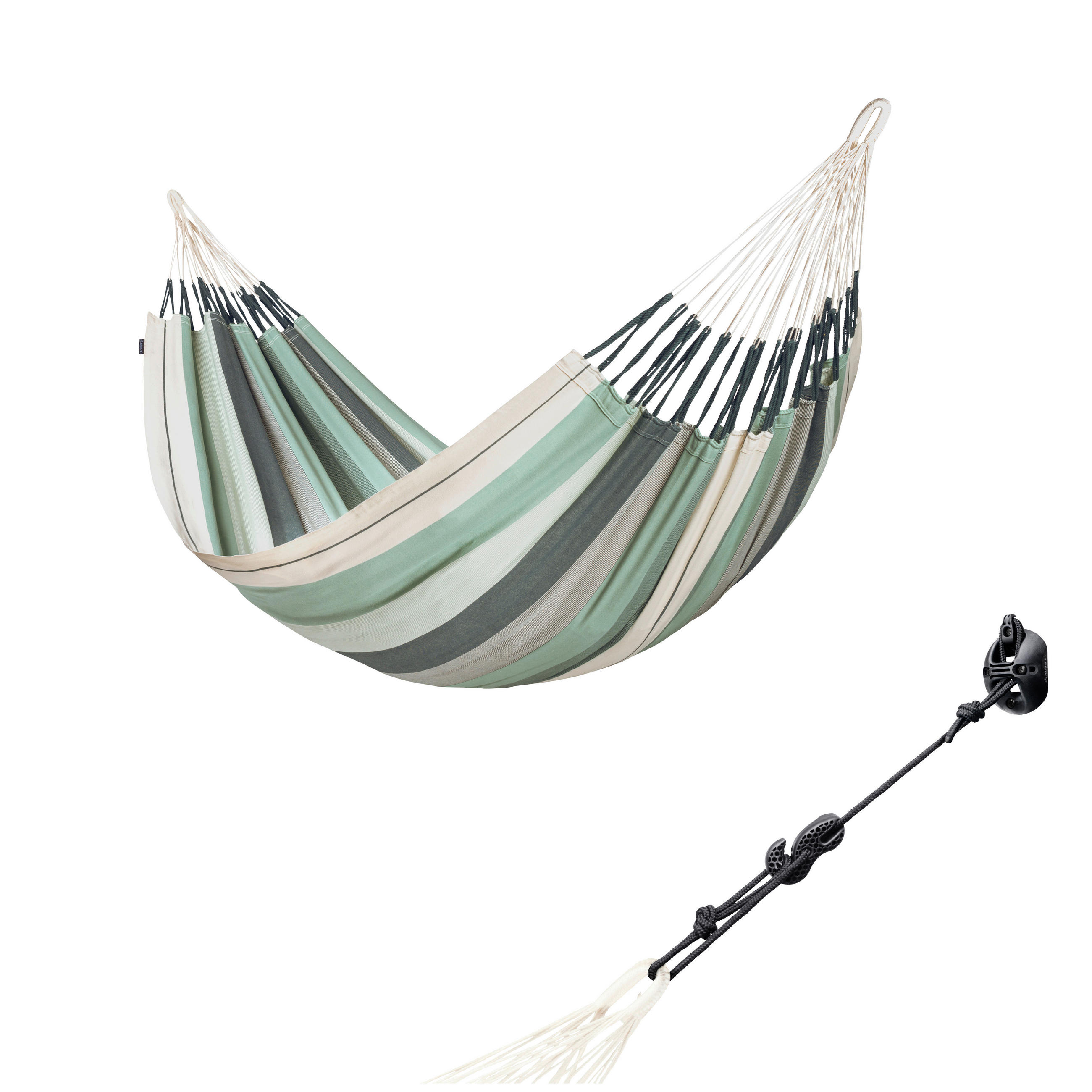 HÄNGEMATTE kingsize  - Weiß/Olivgrün, KONVENTIONELL, Textil (180/400cm) - La Siesta