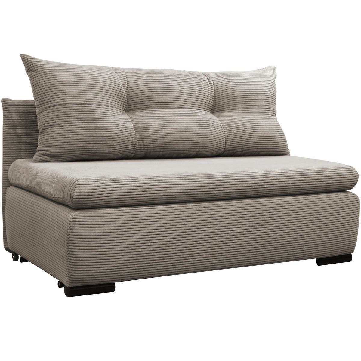 SCHLAFSOFA  mit Liegefunktion Cord Taupe  - Taupe/Schwarz, Design, Kunststoff/Textil (154/93/85cm) - MID.YOU