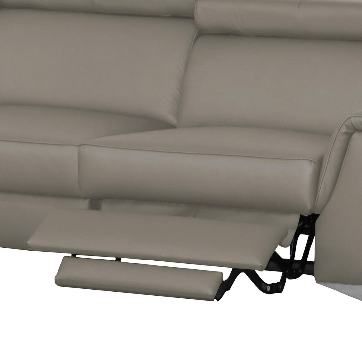 ECKSOFA Schlammfarben Echtleder Lederlook  - Chromfarben/Schlammfarben, Design, Leder/Textil (197/257cm) - Livetastic