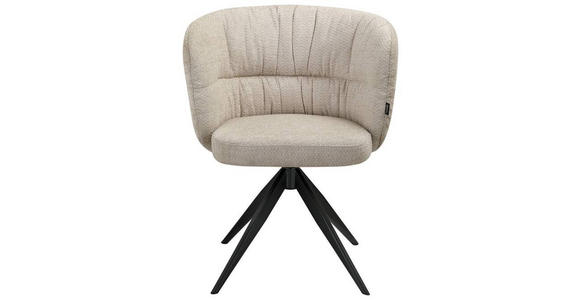 ARMLEHNSTUHL in Eisen Chenille - Beige/Schwarz, Design, Textil/Metall (63,5/81,5/61cm) - Novel