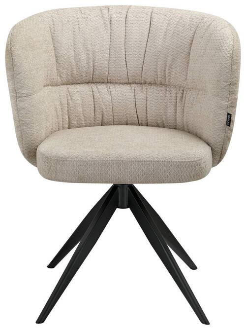 STOL MED ARMSTÖD järn chenille  - beige/svart, Design, metall/textil (63,5/81,5/61cm) - Ambia Home