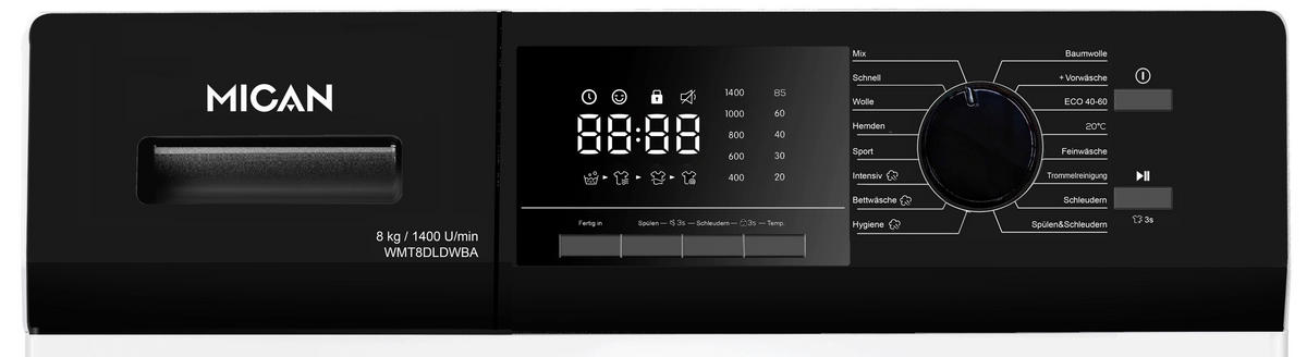 WASCHMASCHINE WMT8DLDWBA  - Weiß, Basics, Glas/Keramik (52/59,5/85cm) - Mican