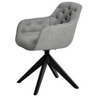 ARMLEHNSTUHL  in Stahl Webstoff  - Hellgrau/Schwarz, Modern, Kunststoff/Textil (57,5/59,5/80,5cm) - Livetastic
