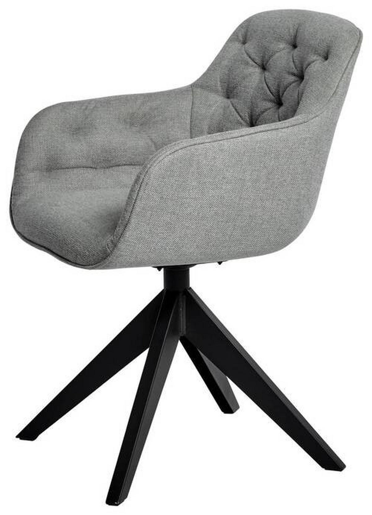 ARMLEHNSTUHL  in Stahl Webstoff  - Hellgrau/Schwarz, Modern, Kunststoff/Textil (57,5/59,5/80,5cm) - Livetastic