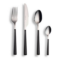 BESTECKSET 16-teilig Edelstahl  - Silberfarben/Schwarz, Basics, Kunststoff/Metall - Echtwerk