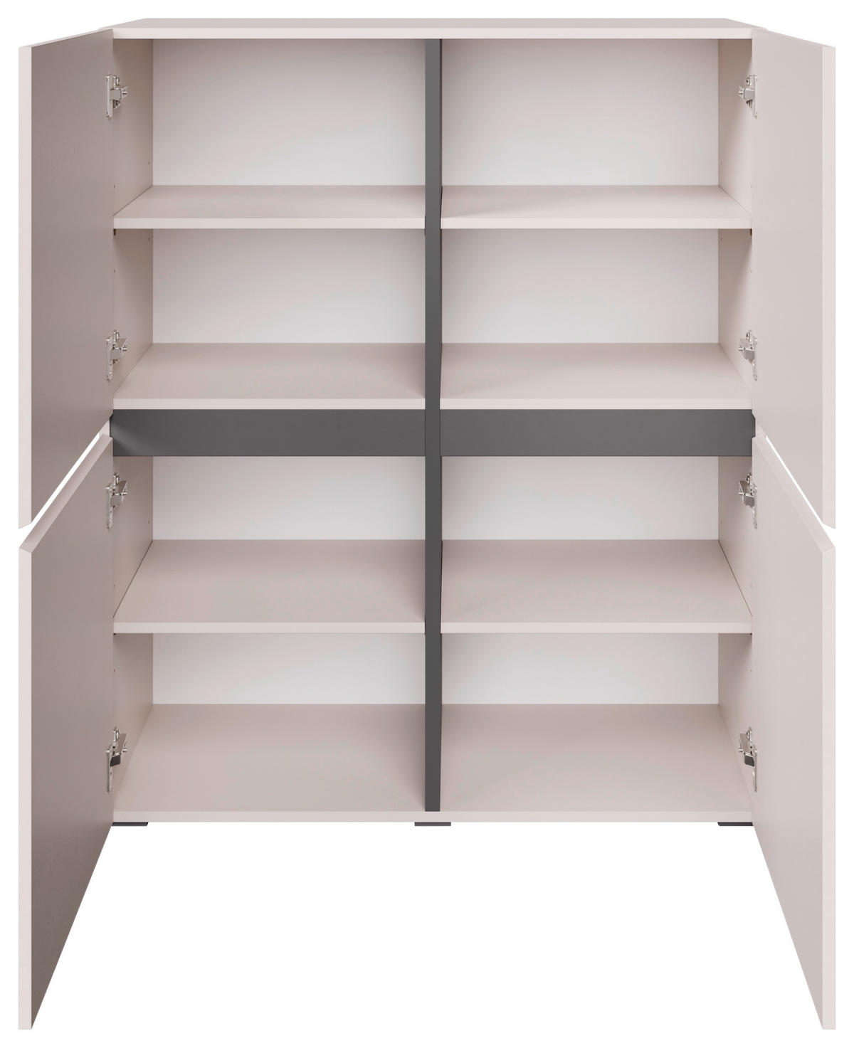 HIGHBOARD  99,4/119,4/39,8 cm  - Kaschmir/Schwarz, Design, Holzwerkstoff/Kunststoff (99,4/119,4/39,8cm) - Xora