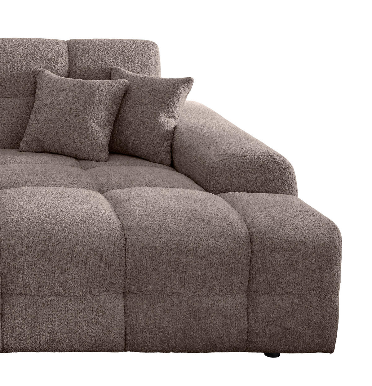 BIGSOFA in Bouclé Taupe  - Taupe/Schwarz, MODERN, Kunststoff/Textil (304/87/155cm) - Livetastic