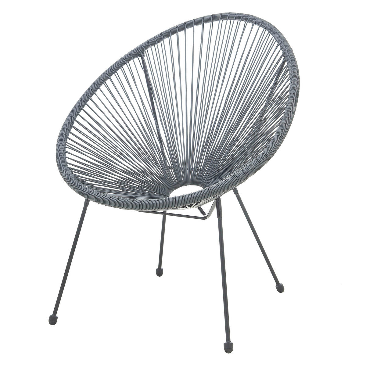 GARTENSTUHL-SET Stahl Grau  - Schwarz/Grau, Design, Kunststoff/Metall (73/88/73cm) - Livetastic