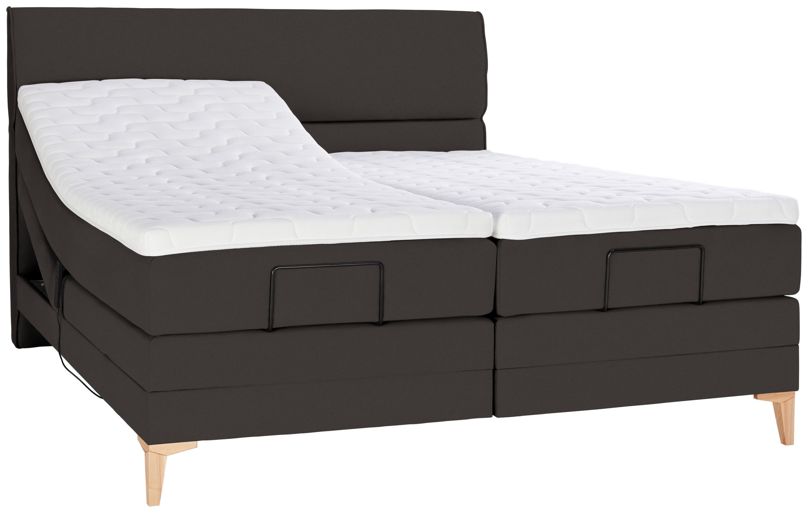 BOXSPRINGBETT 180/200 cm  in Dunkelbraun  - Eichefarben/Dunkelbraun, Konventionell, Holz/Textil (180/200cm) - Voleo