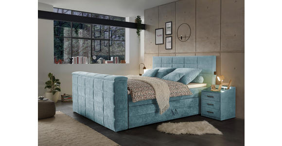 BOXSPRINGBETT 180/200 cm in Blau - Blau, KONVENTIONELL, Textil (180/200cm) - Carryhome