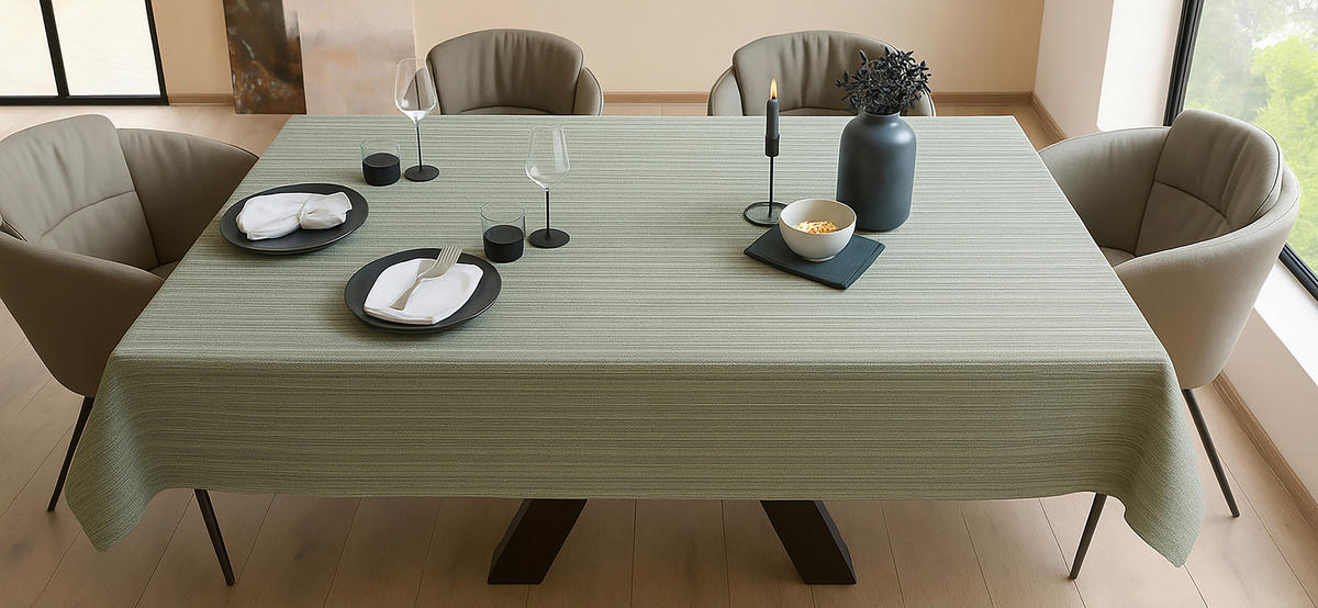 TISCHDECKE Loreen Textil Salbeigrün 150/230 cm  - Salbeigrün, Basics, Textil (150/230cm) - Dieter Knoll