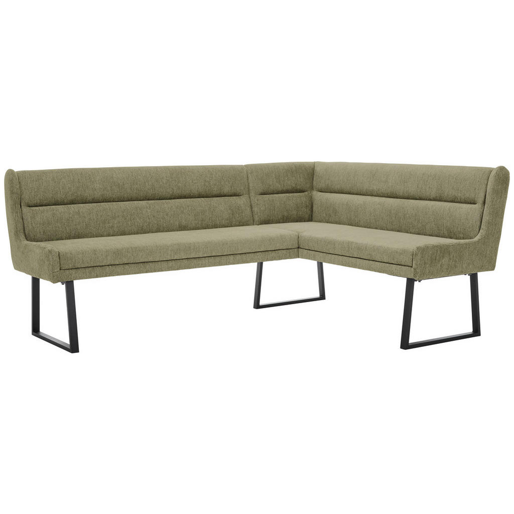 Thumbnail - Novel Eckbank, Grün, Schwarz, Metall, Textil, 4-Sitzer, L-Form, Eckteil, Ottomane links, 217x159 cm, in verschiedenen Gr...
