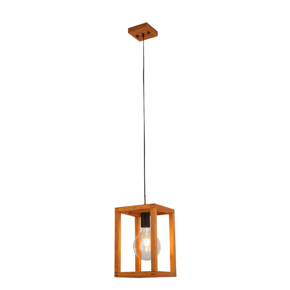 HÄNGLAMPA Square 20/20/30 cm  - Natur, trä/plast (20/20/30cm)