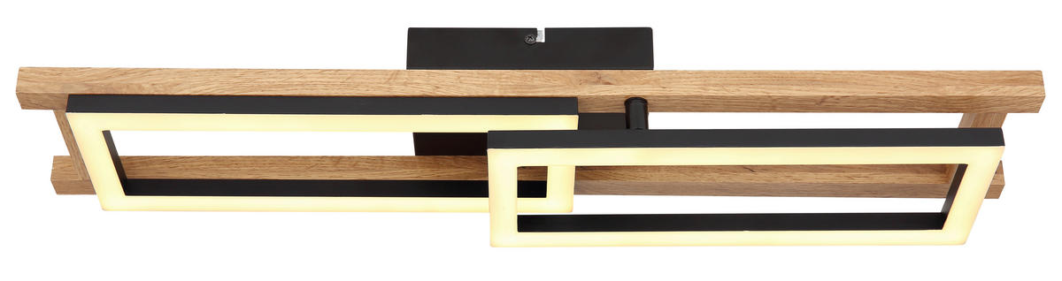 LED-DECKENLEUCHTE 20 W    69/36,5/10,5 cm  - Dunkelbraun/Opal, Natur, Holzwerkstoff/Kunststoff (69/36,5/10,5cm) - Globo