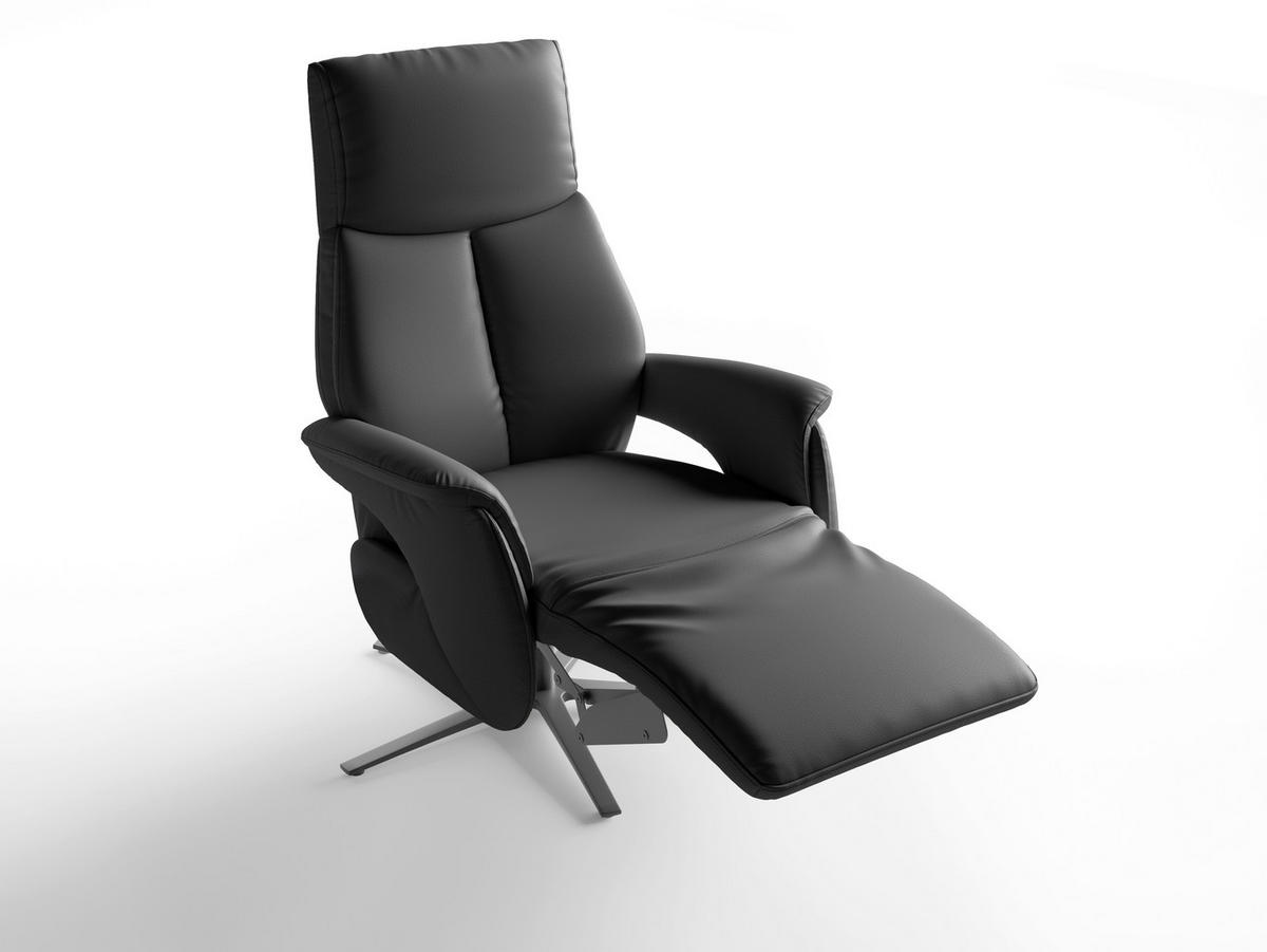 RELAXSESSEL Leder Schwarz  - Schwarz, Basics, Leder/Metall (75/110/85cm) - Sit & More