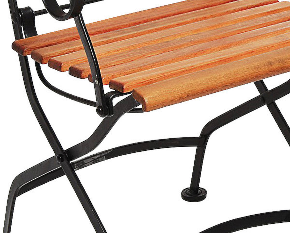 GARTENSESSEL Eukalyptusholz Stahl Naturfarben, Schwarz  - Schwarz/Naturfarben, ROMANTIK / LANDHAUS, Holz/Metall (60/57/85cm) - Gardenson