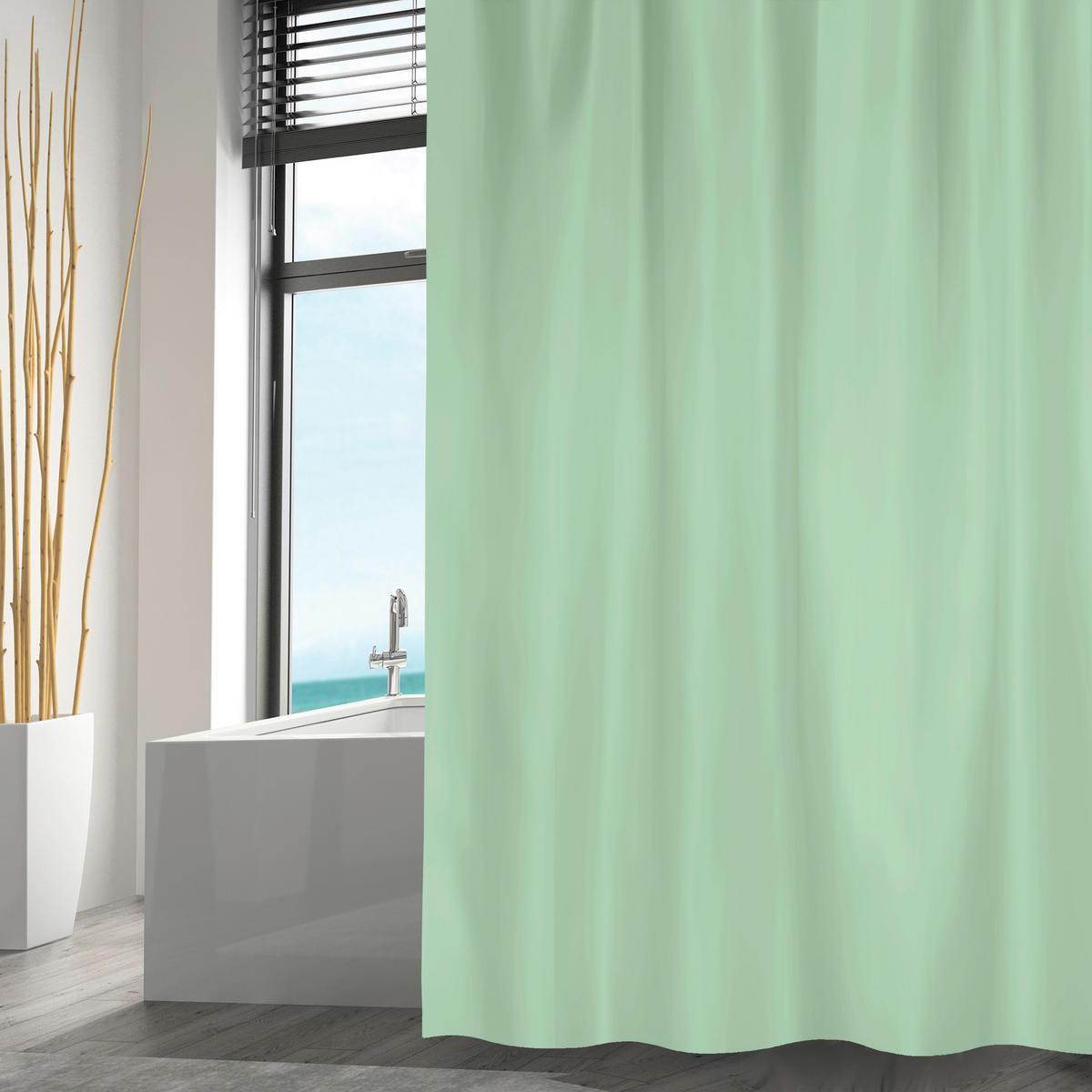 DUSCHVORHANG 180/200 cm  - Grün, Basics, Textil (180/200cm) - MSV