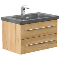 WASCHTISCHKOMBI 75 cm  - Eichefarben, Basics, Holzwerkstoff/Stein (75cm) - MID.YOU