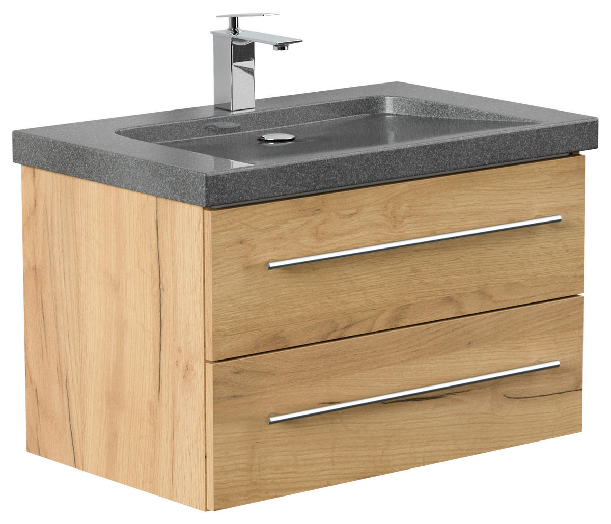 WASCHTISCHKOMBI 75 cm  - Eichefarben, Basics, Holzwerkstoff/Stein (75cm) - MID.YOU