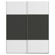 SCHWEBETÜRENSCHRANK 162/223/68 cm 2-türig Graphitfarben, Weiß  - Alufarben/Graphitfarben, KONVENTIONELL, Holzwerkstoff/Metall (162/223/68cm) - Novel