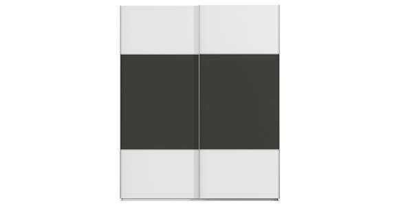 SCHWEBETÜRENSCHRANK 162/223/68 cm 2-türig Graphitfarben, Weiß  - Alufarben/Graphitfarben, KONVENTIONELL, Holzwerkstoff/Metall (162/223/68cm) - Novel