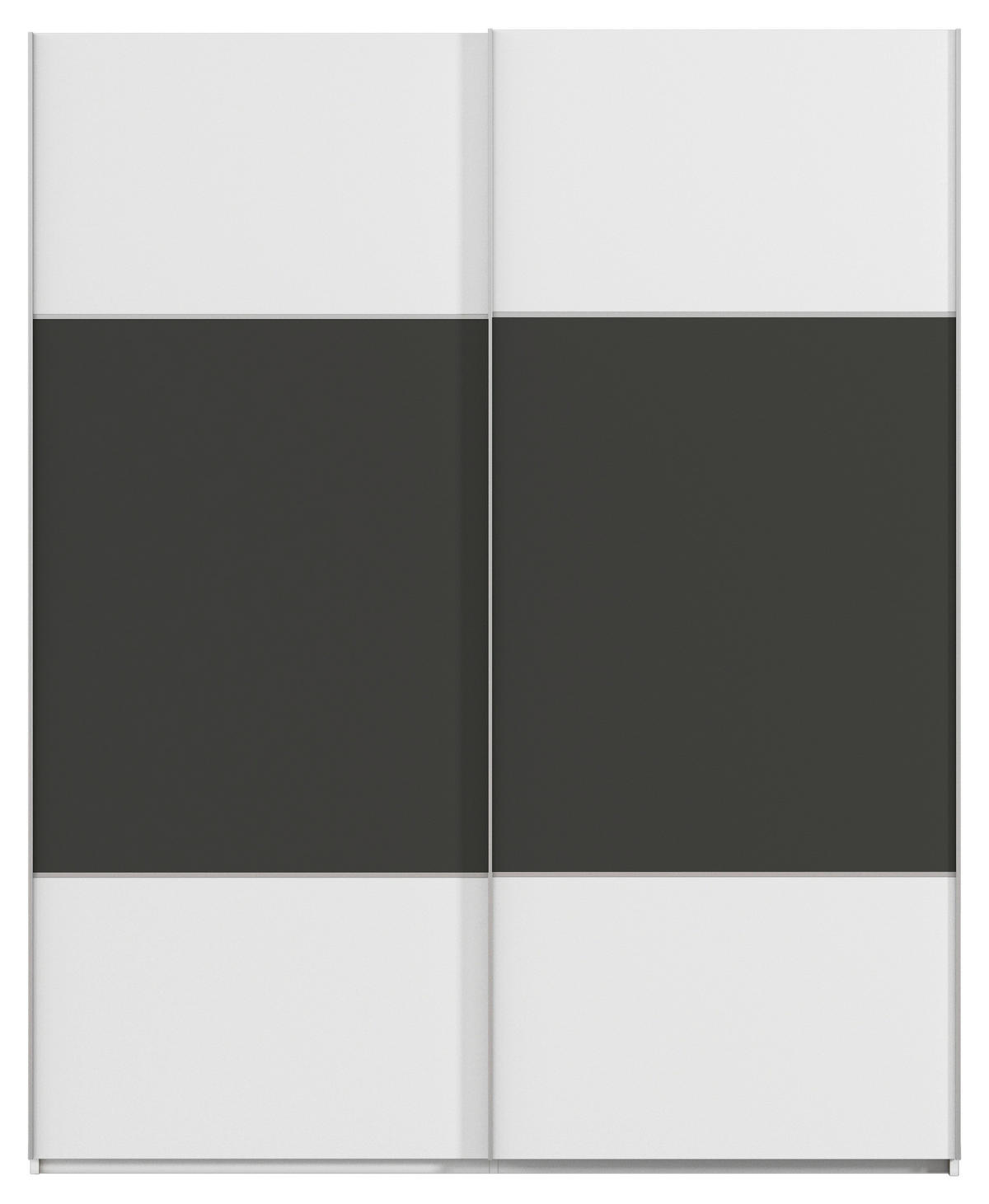 SCHWEBETÜRENSCHRANK 162/223/68 cm 2-türig Weiß, Graphitfarben  - Alufarben/Graphitfarben, KONVENTIONELL, Holzwerkstoff/Metall (162/223/68cm) - Novel