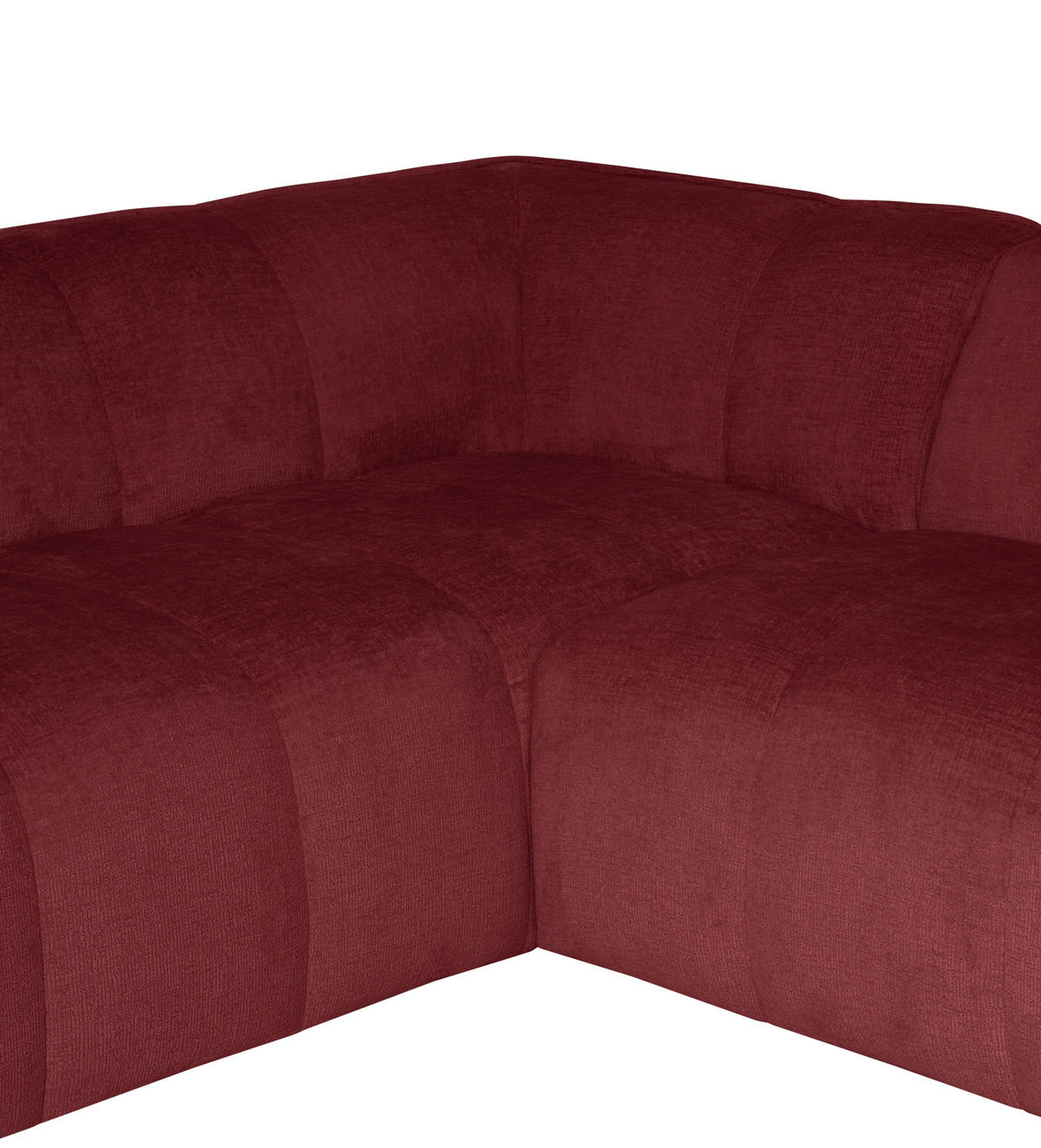 ECKSOFA LIVOLI in Chenille Bordeaux  218/260 cm  - Bordeaux/Schwarz, Design, Textil (218/260cm) - MID.YOU