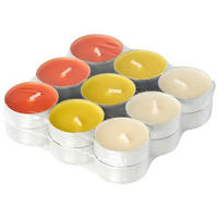 SADA ČAJOVÝCH SVIEČOK ovocné 18 kus - tmavooranžová/žltá, Basics, kov/parafín (11,4/2,9cm) - Ambia Home