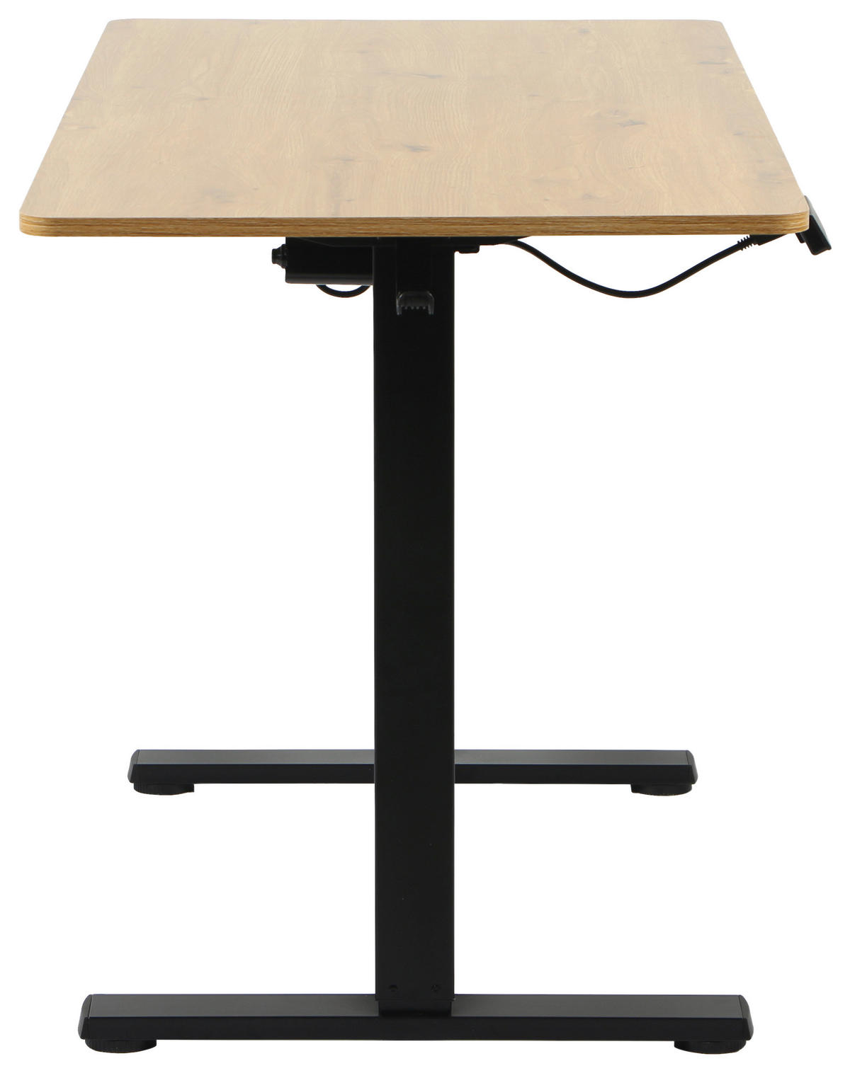 PÍSACÍ STÔL, čierna, farba duba, 120/60/73-118 cm - čierna/farba duba, Design, kov/kompozitné drevo (120/60/73-118cm) - Carryhome