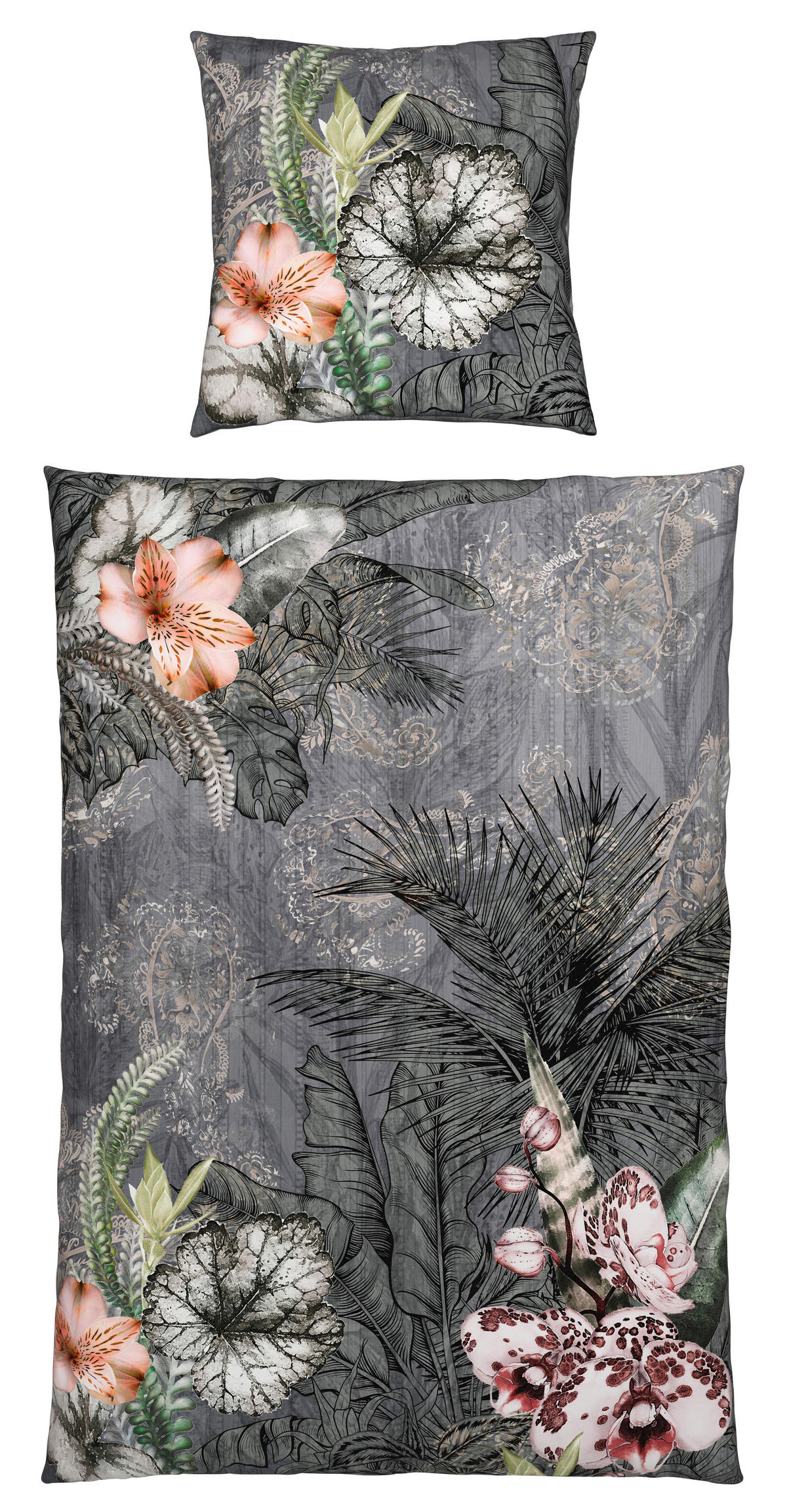 WENDEBETTWÄSCHE Renforcé 155/220 cm  - Grau, Textil (155/220cm) - Esposa