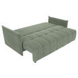 SCHLAFSOFA Plüsch Salbeigrün  inkl. Zierkissen, Rückenkissen, Bettkasten, Schlaffunktion, Rücken echt, Liegefläche im Originalstoff  - Salbeigrün/Schwarz, KONVENTIONELL, Kunststoff/Textil (200/73/105cm) - Carryhome