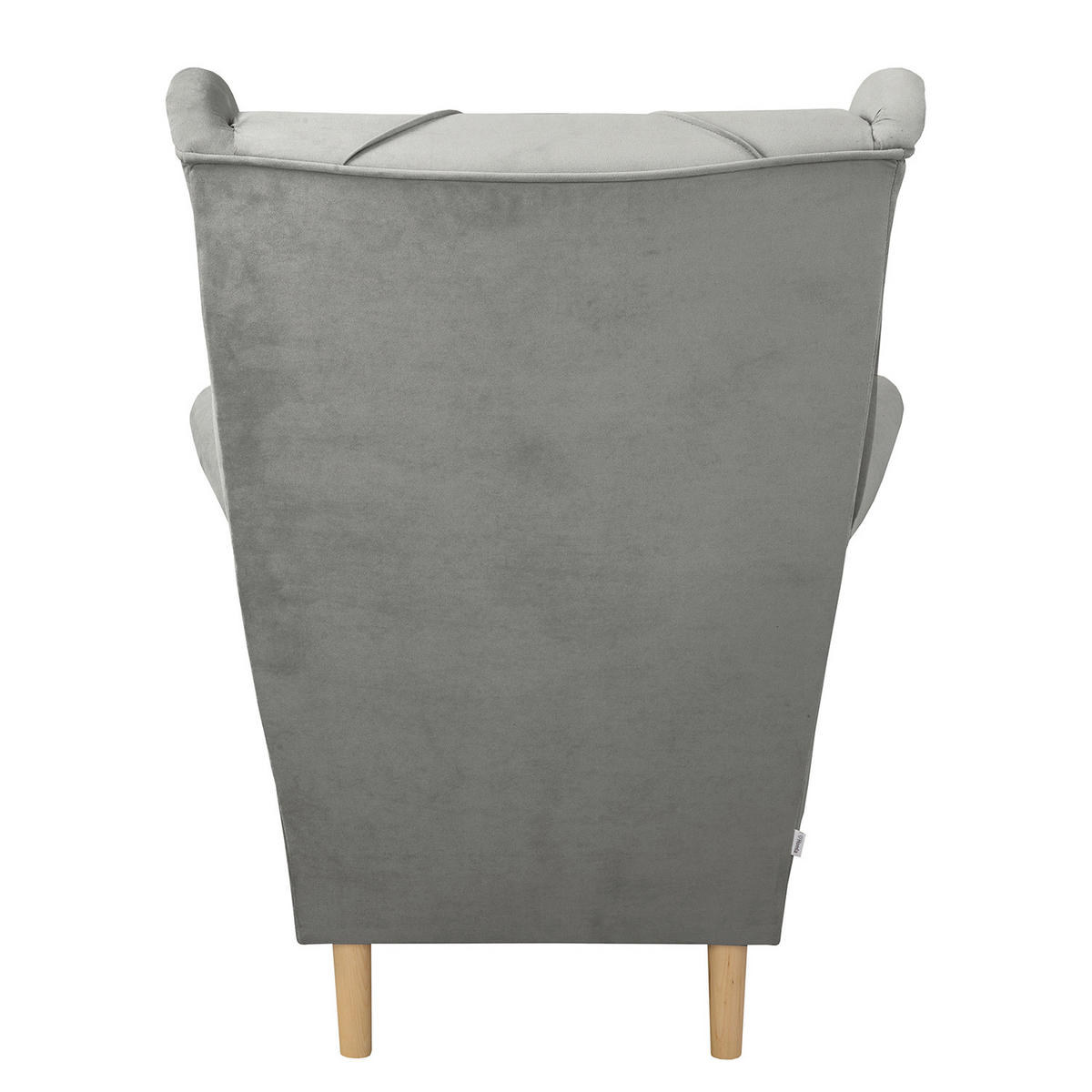 OHRENSESSEL in Samt Dunkelgrau  - Dunkelgrau/Naturfarben, Design, Holz/Textil (84/105/90cm) - P & B