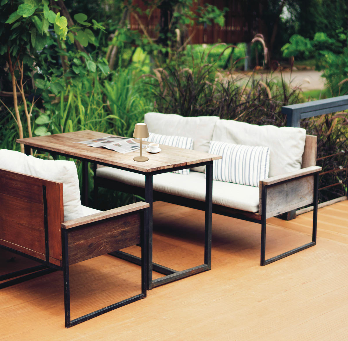 AKKU-TISCHLEUCHTE Salerno 8,5/20 cm  - Sandfarben/Rostfarben, Design, Metall (8,5/20cm)