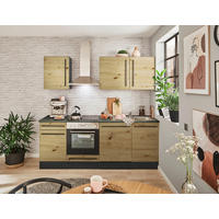 MODULKÖK UTAN VITVAROR 220 cm   i antracit, ek Artisan  - gråbrun/ek Artisan, Lifestyle, trämaterial/plast (220cm) - MID.YOU