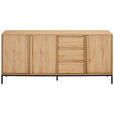SIDEBOARD WABI 180/81/40 cm 3 Schublade(n)  - Eichefarben/Schwarz, Design, Holz/Holzwerkstoff (180/81/40cm) - Xora