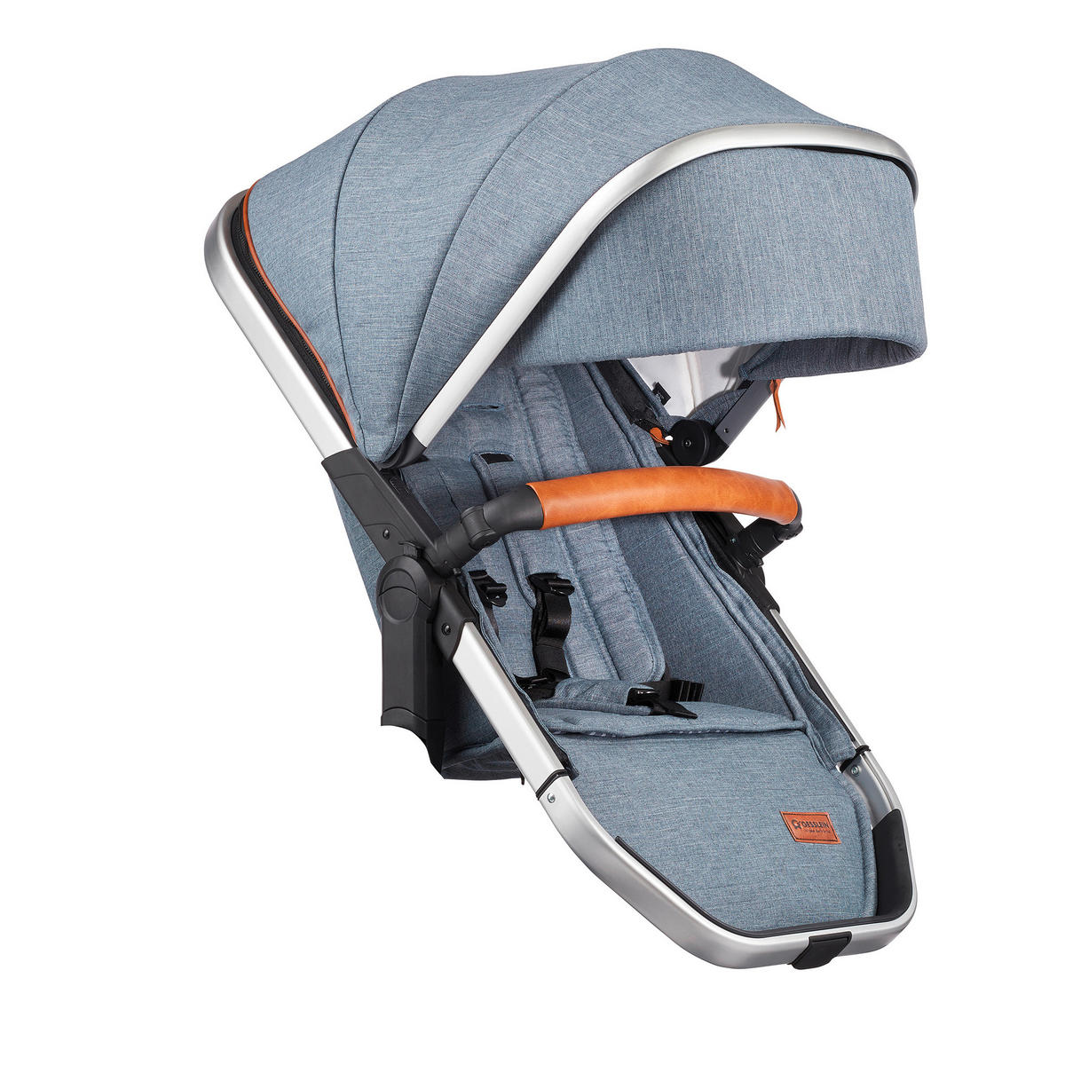 KINDERWAGENSET FX4 Life  - Blau/Cognac, Basics, Textil/Metall (57/129/100cm) - Gesslein