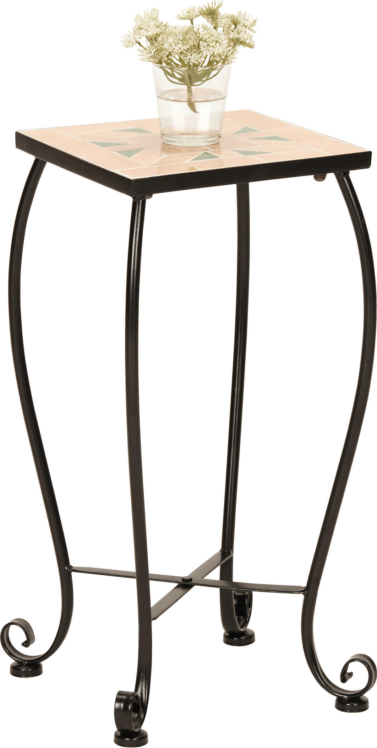 PRÍRUČNÝ STOLÍK, zelená, čierna, terakota - čierna/zelená, Lifestyle, kov/keramika (25/25/52cm) - Boxxx