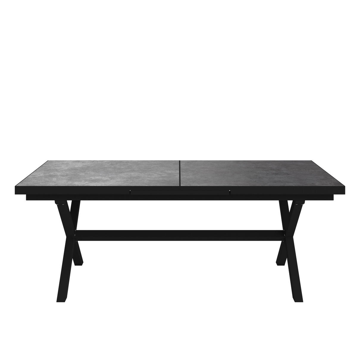 GARTENTISCH 200-260/100/76 cm  - Dunkelgrau/Anthrazit, Basics, Keramik/Metall (200-260/100/76cm) - Amatio