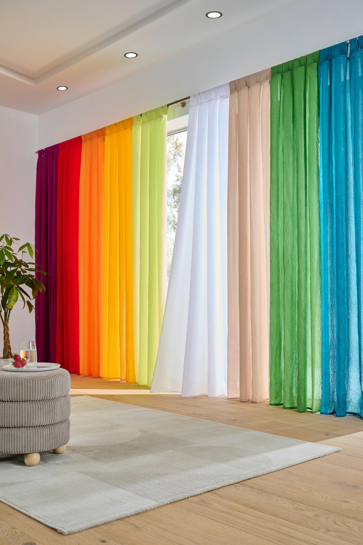 ZAVESA SA PETLJAMA ZA KAČENJE bela - bela, Dizajnerski, tekstil (135/245cm) - Boxxx