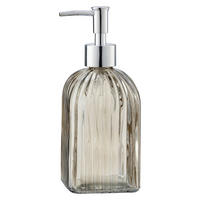 DÁVKOVAČ MYDLA hnedá, hliníková - hnedá/hliníková, Basics, sklo (8/19/8cm)