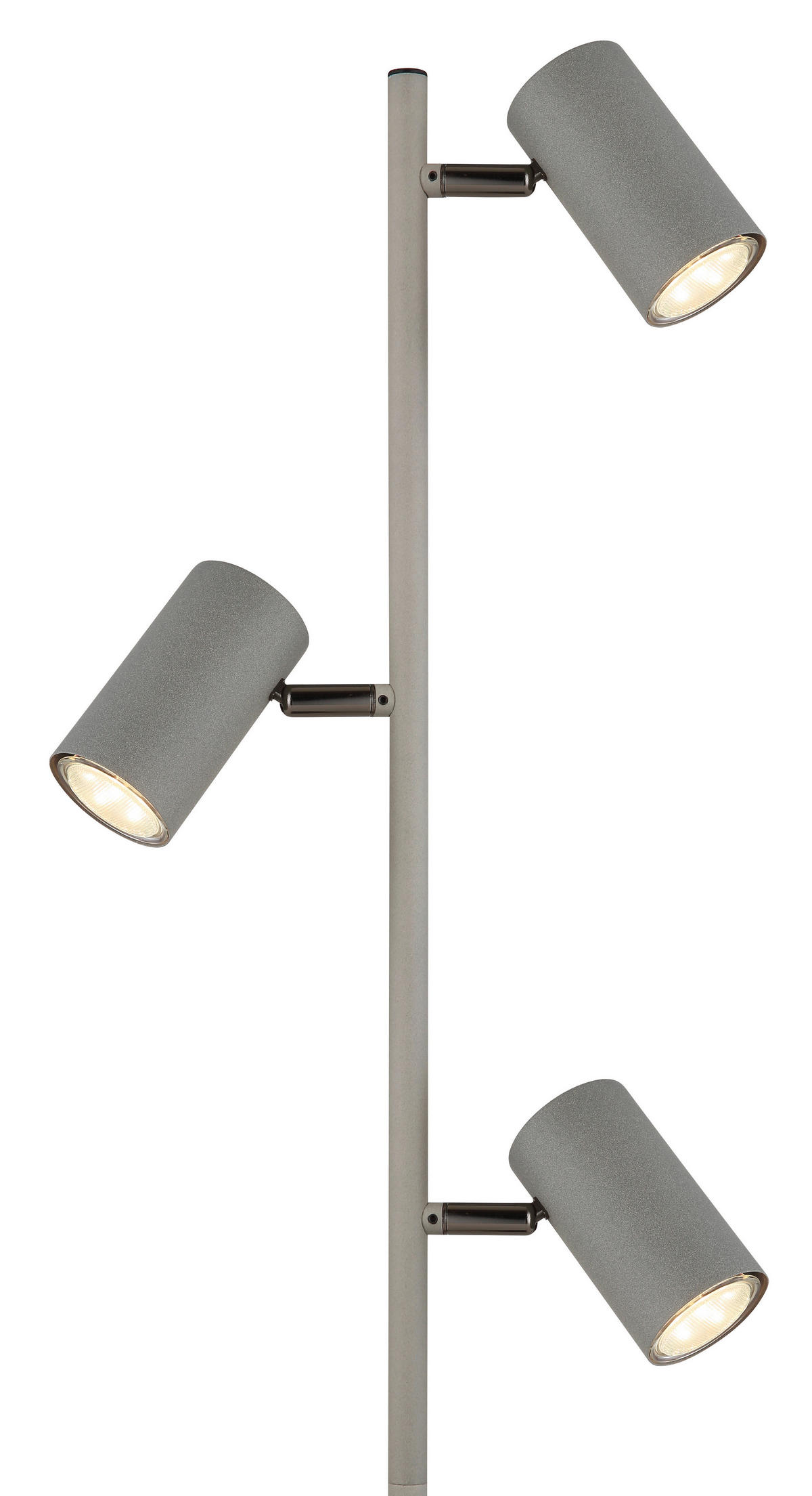 STEHLEUCHTE - Schwarzchrom/Grau, Design, Kunststoff/Metall (21,5/23/154cm) - Globo